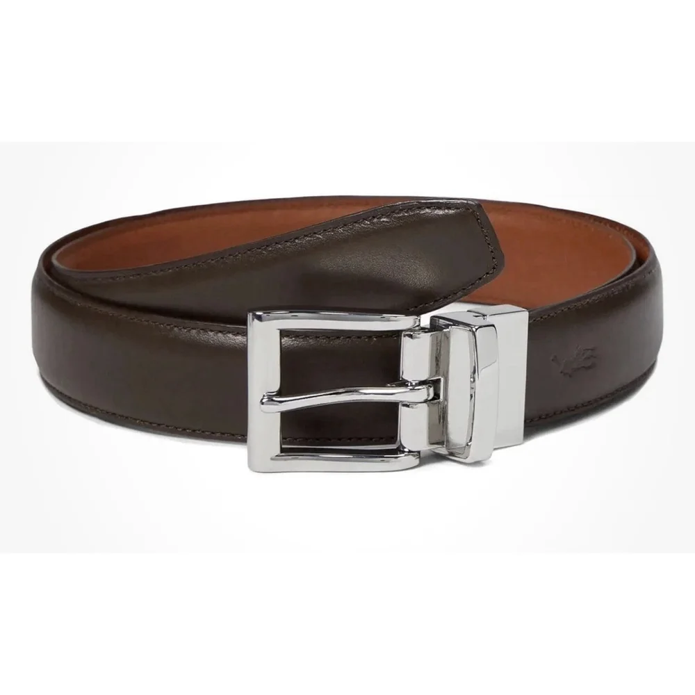 Polo Ralph Lauren Reversible Leather Belt Size 54 Black Brown New with Tags Read